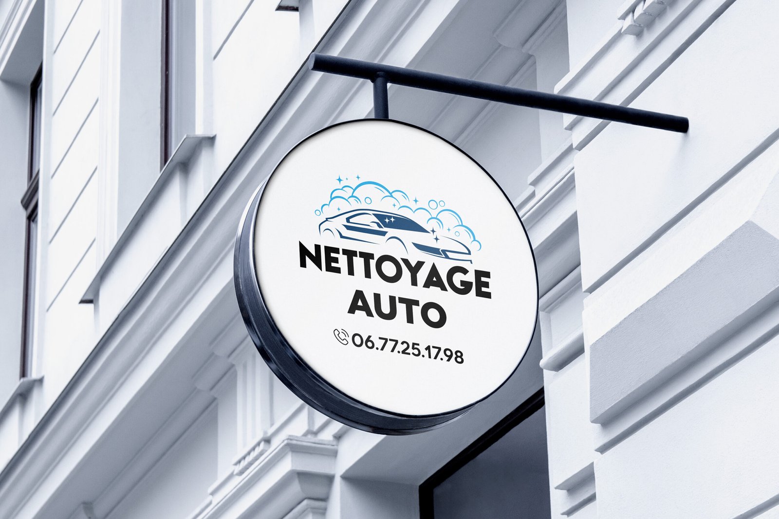 Outdoor Hanging Logo Sign Mockup _19