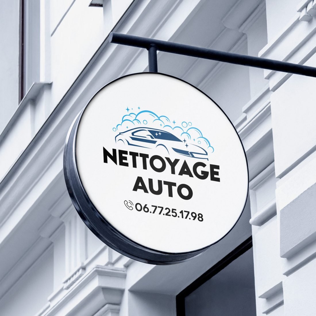 Outdoor Hanging Logo Sign Mockup _19